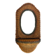Oval wicker mirror