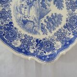 Round ceramic faience dish villeroy boch burgerland blue