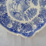 Round ceramic faience dish villeroy boch burgerland blue