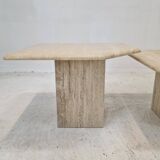 Set of 3 italian travertine coffee or side tables, 1980s