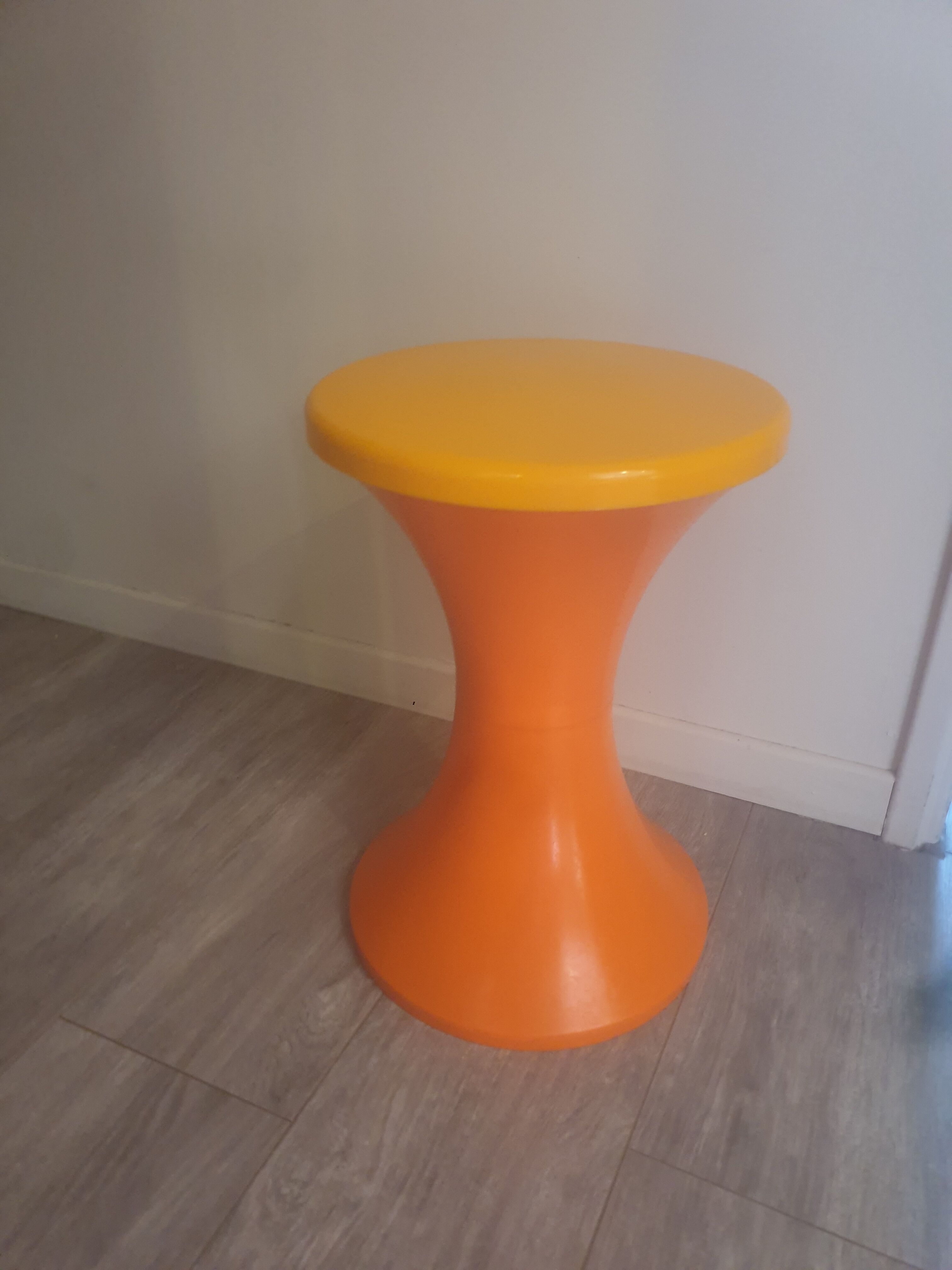 Vintage Stamp Orange Stool