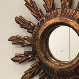 Sun mirror in French gilded wood 70s
