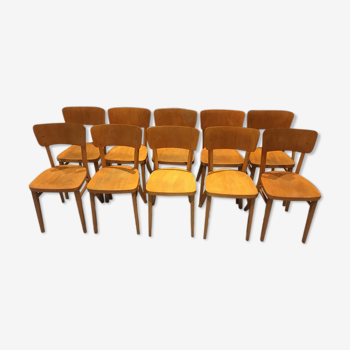 Suite of 10 thonet bistro chairs