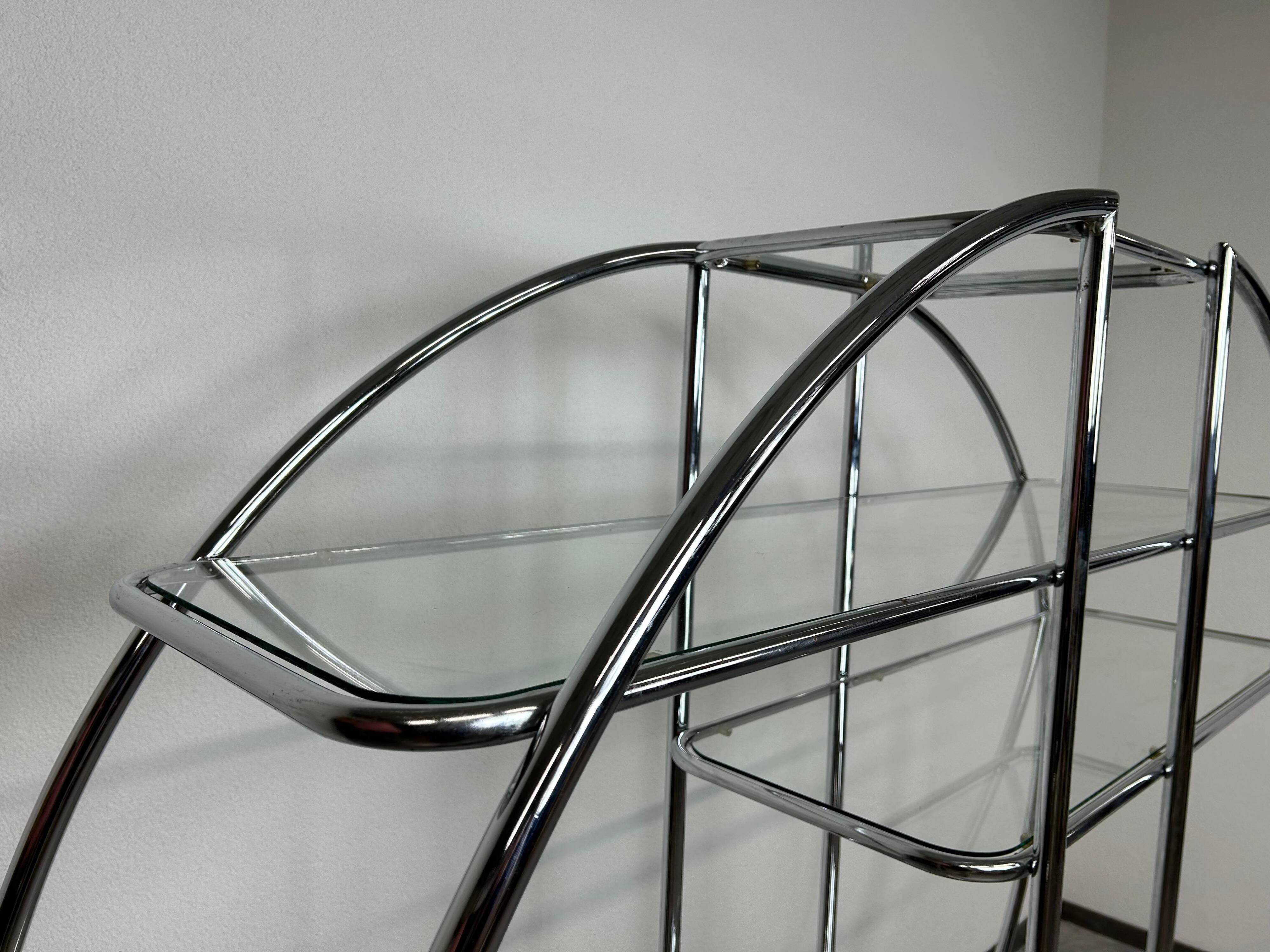 Mid-century design tubular steel shelf