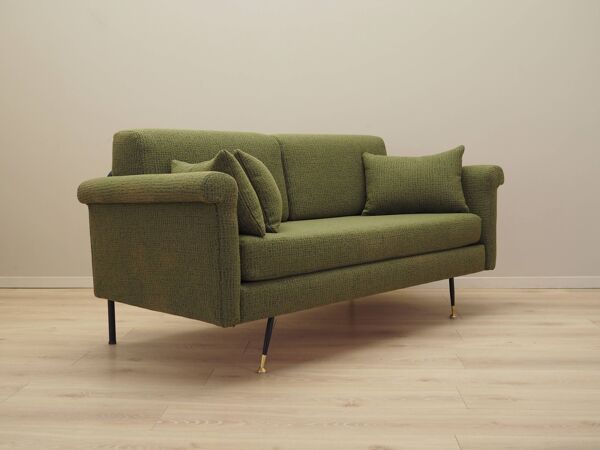 Canapé vert, design italien, années 1960, production : Italie