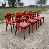 8 mahogany bistro chairs, 50s/60s