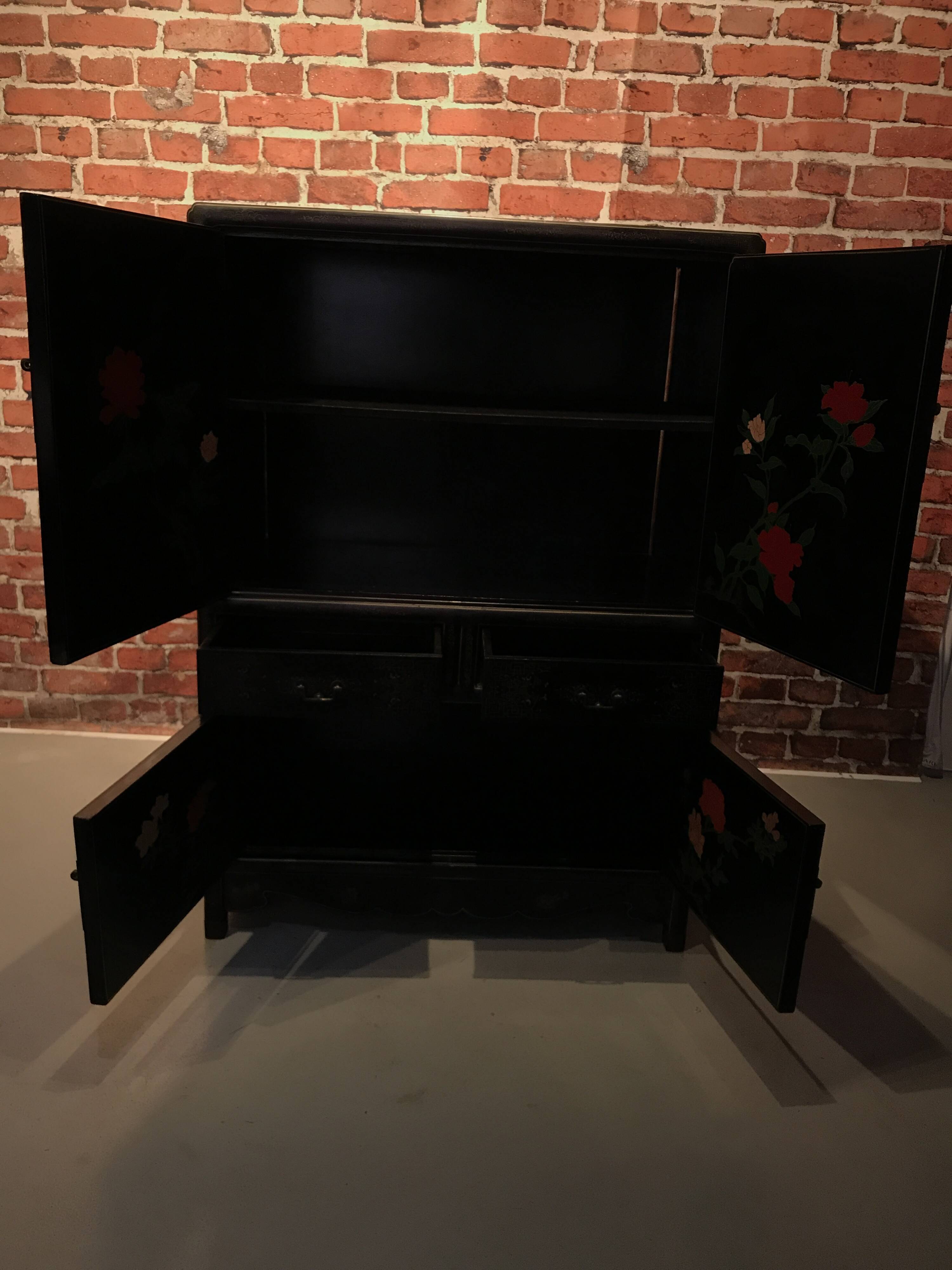 Wardrobe with Asian style patterns