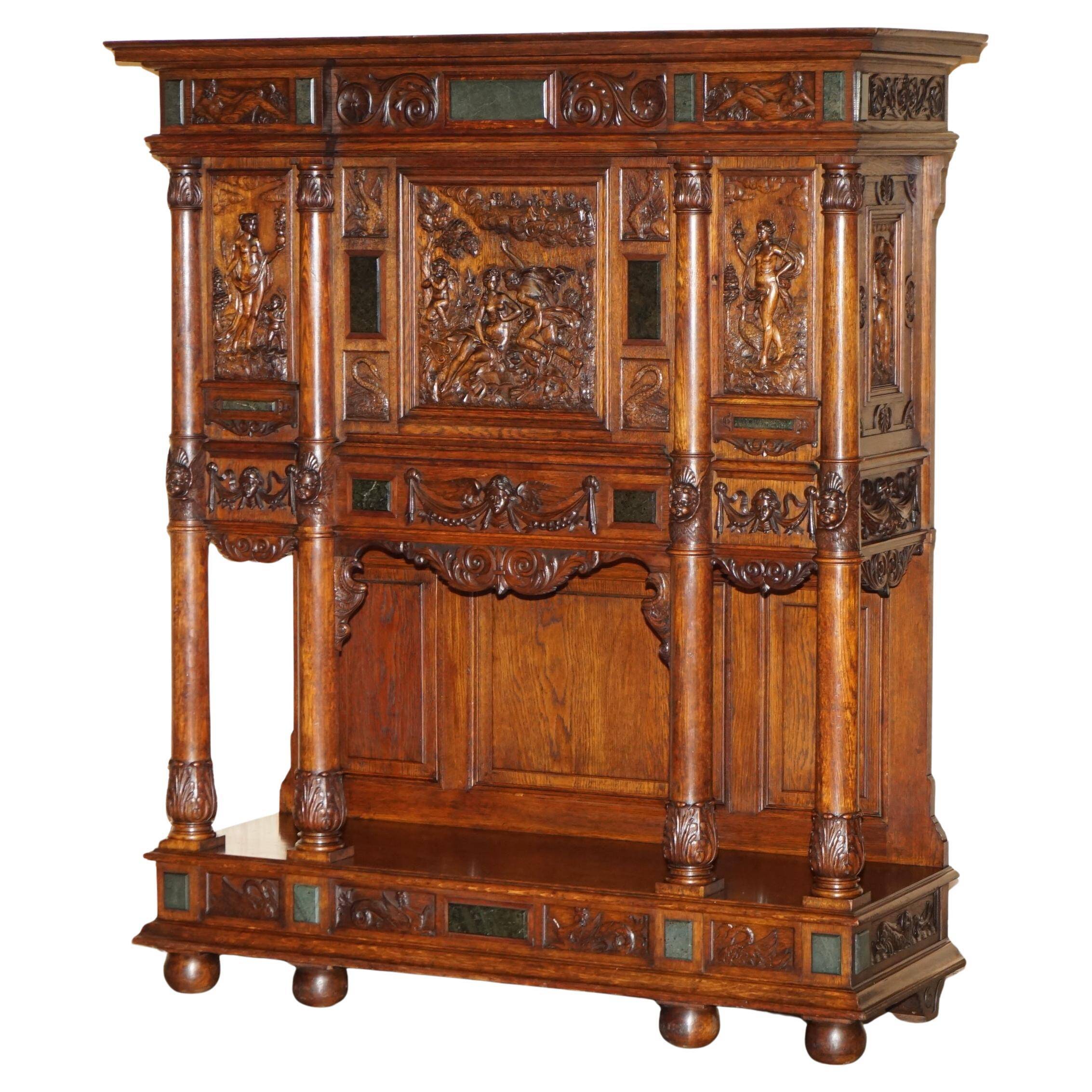 Louis XIII Revival wardrobe in walnut and marble