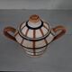 Basque sugar bowl ceramic Hbcm Bearn - vintage 1930s-40s - Brown orange/m