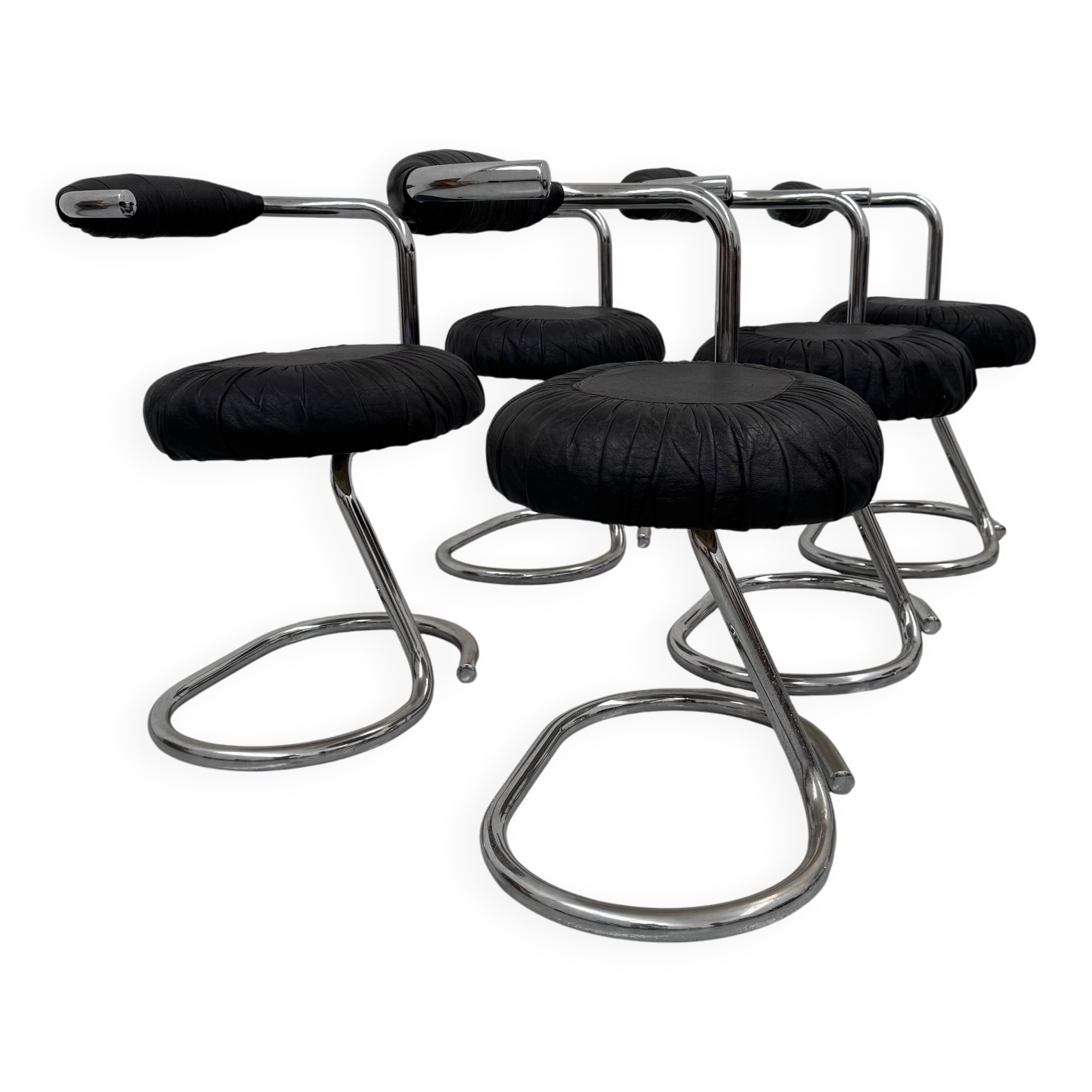 Ensemble de 6 chaises "Cobra" par Giotto Stoppino 70's