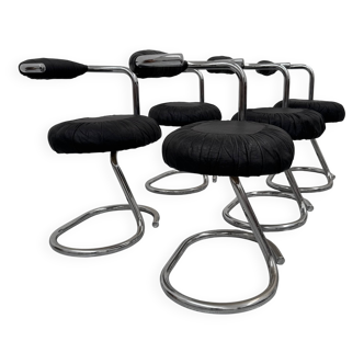 Ensemble de 6 chaises &quot;Cobra&quot; par Giotto Stoppino 70's