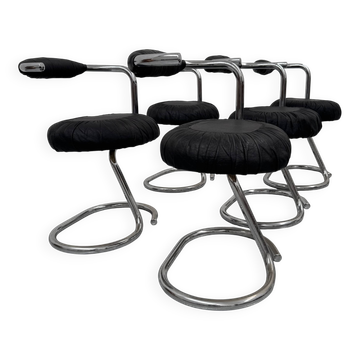 Set of 6 "Cobra" chairs by Giotto Stoppino 70's