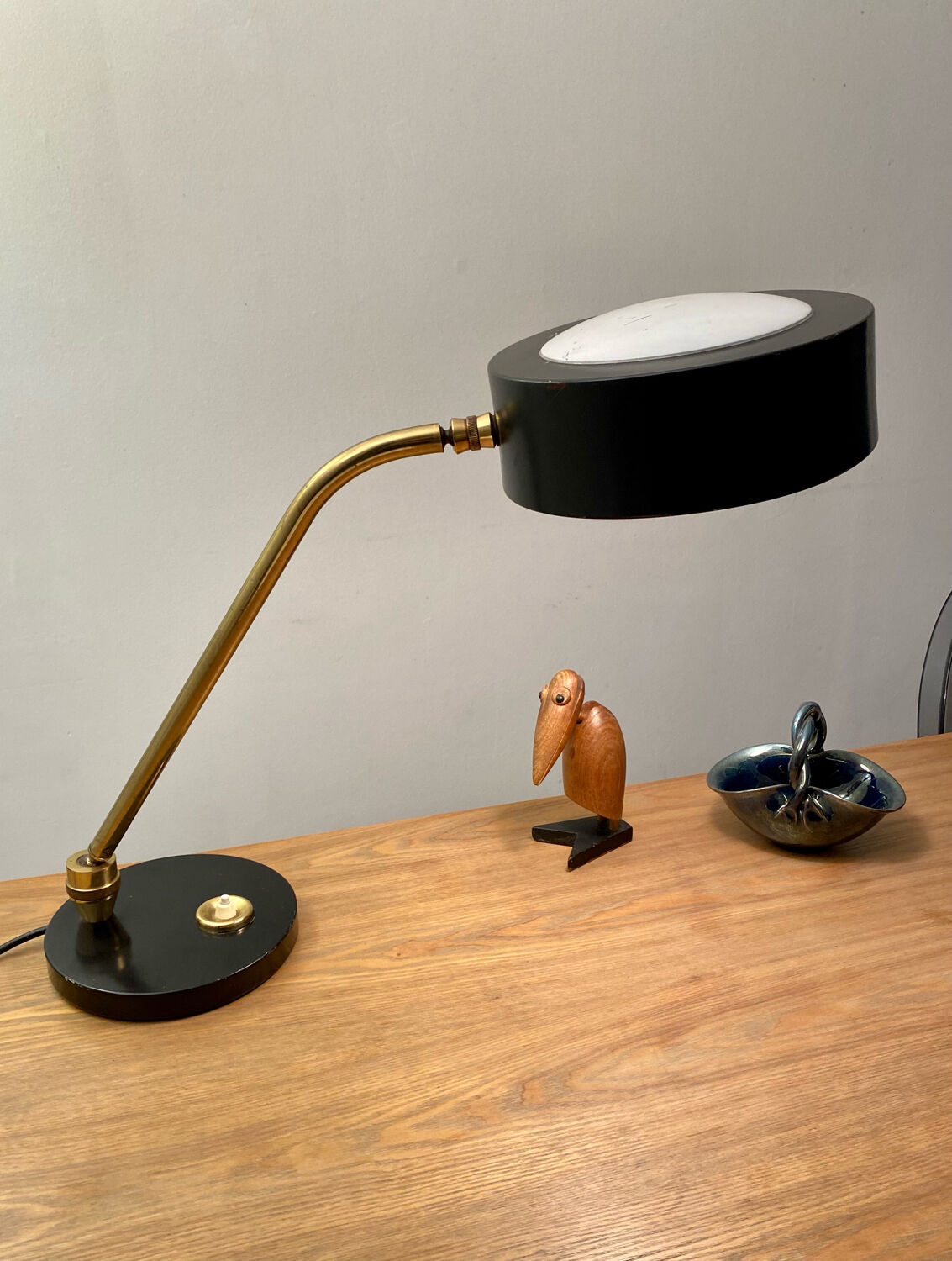 Articulated desk lamp Jumo 900 vintage brass 60s
