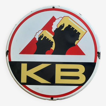 Ancienne plaque émaillée "KB Kanterbrau" Bière 50cm 50's