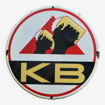 Old enamelled plate "KB Kanterbrau" Beer 50cm 50's