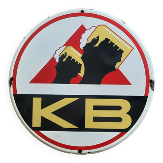 Ancienne plaque émaillée "KB Kanterbrau" Bière 50cm 50's