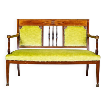 Neat Sofa with Green Velour, 1950s
