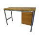 Bureau enfant vintage en bois et pied métal