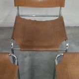 Design chair chrome & leather 1970