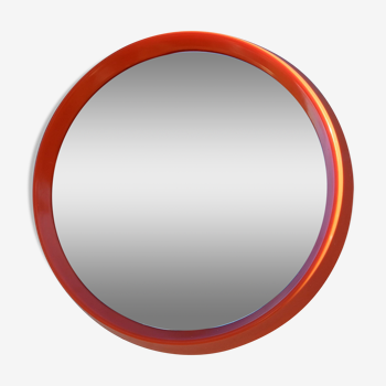 Miroir vintage rond plastic orange