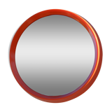 Vintage round plastic orange mirror