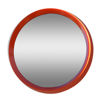 Miroir vintage rond plastic orange