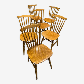 Lot de 6 chaises vintage Baumann Menuet 841
