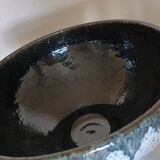 Accolay stoneware bowl - black & white lava glaze