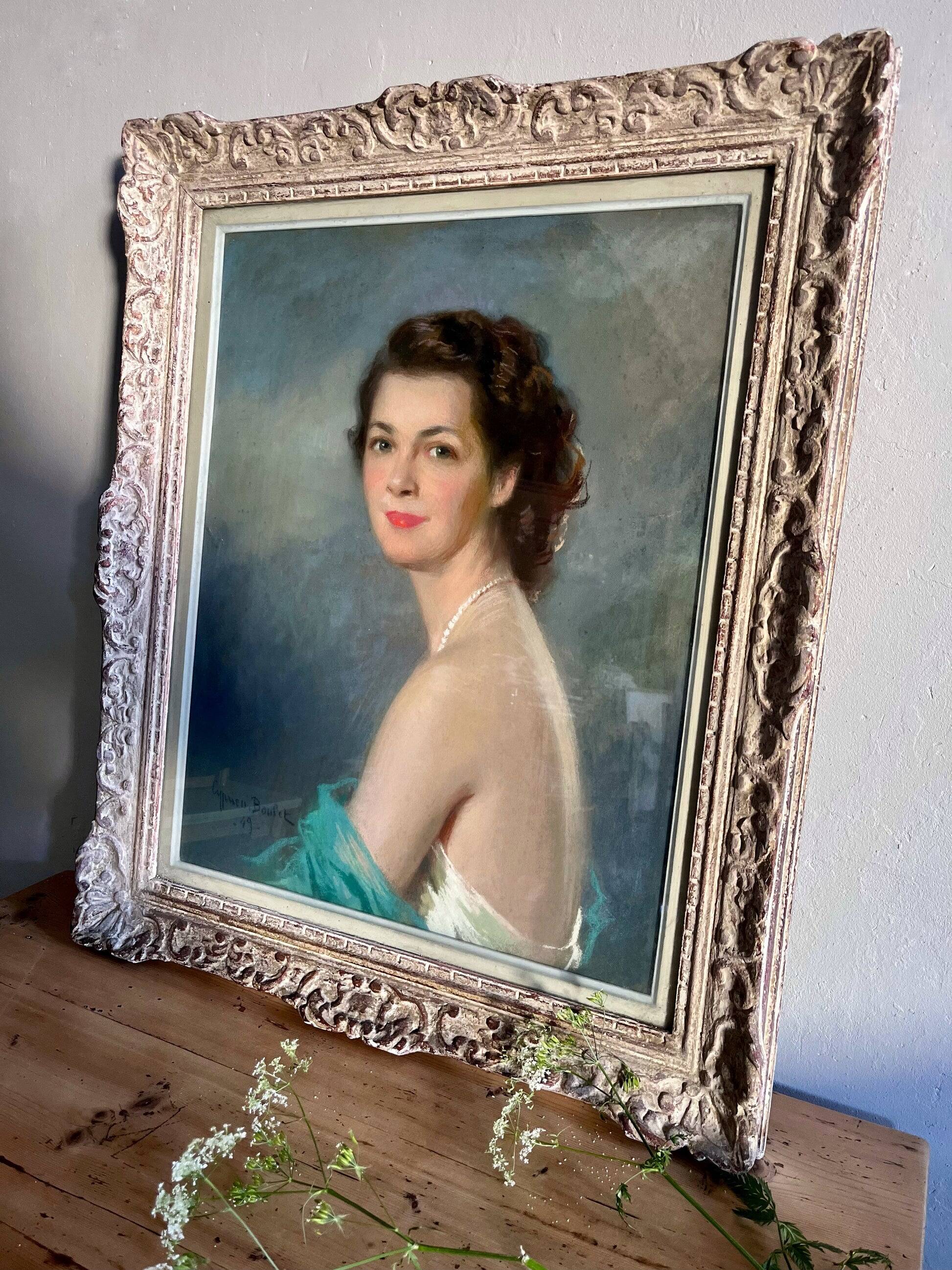 Old portrait of a woman in pastel - Cyprien Boulet