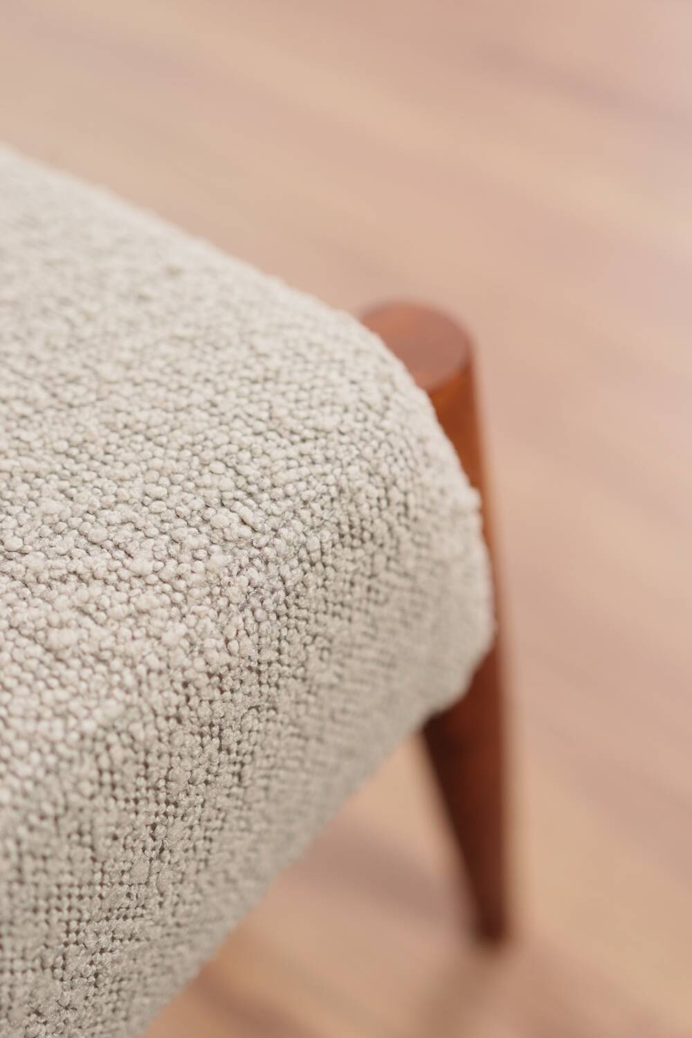 Armchair and ottoman in boucle fabric by H. Lis