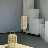 Small lantern-shaped rattan suspension H35 D15