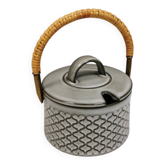 Sugar bowl made of ceramic stoneware designed by Jens H Quistgaard.