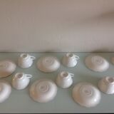 Suite of six cups in white earthenware by Royal Cauldon