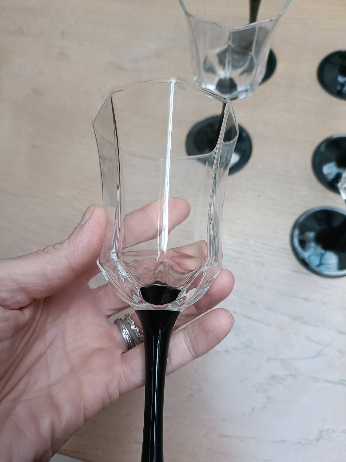 5 verre à pied flute Luminarc / Cristal D'arque modèle OCTIME transparent ~22cm