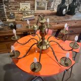 Old 8-branch brass chandelier