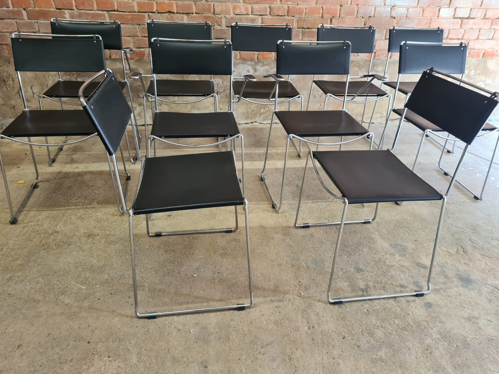 Set of 8 vintage design chairs by Giandomenico Belotti for Alias