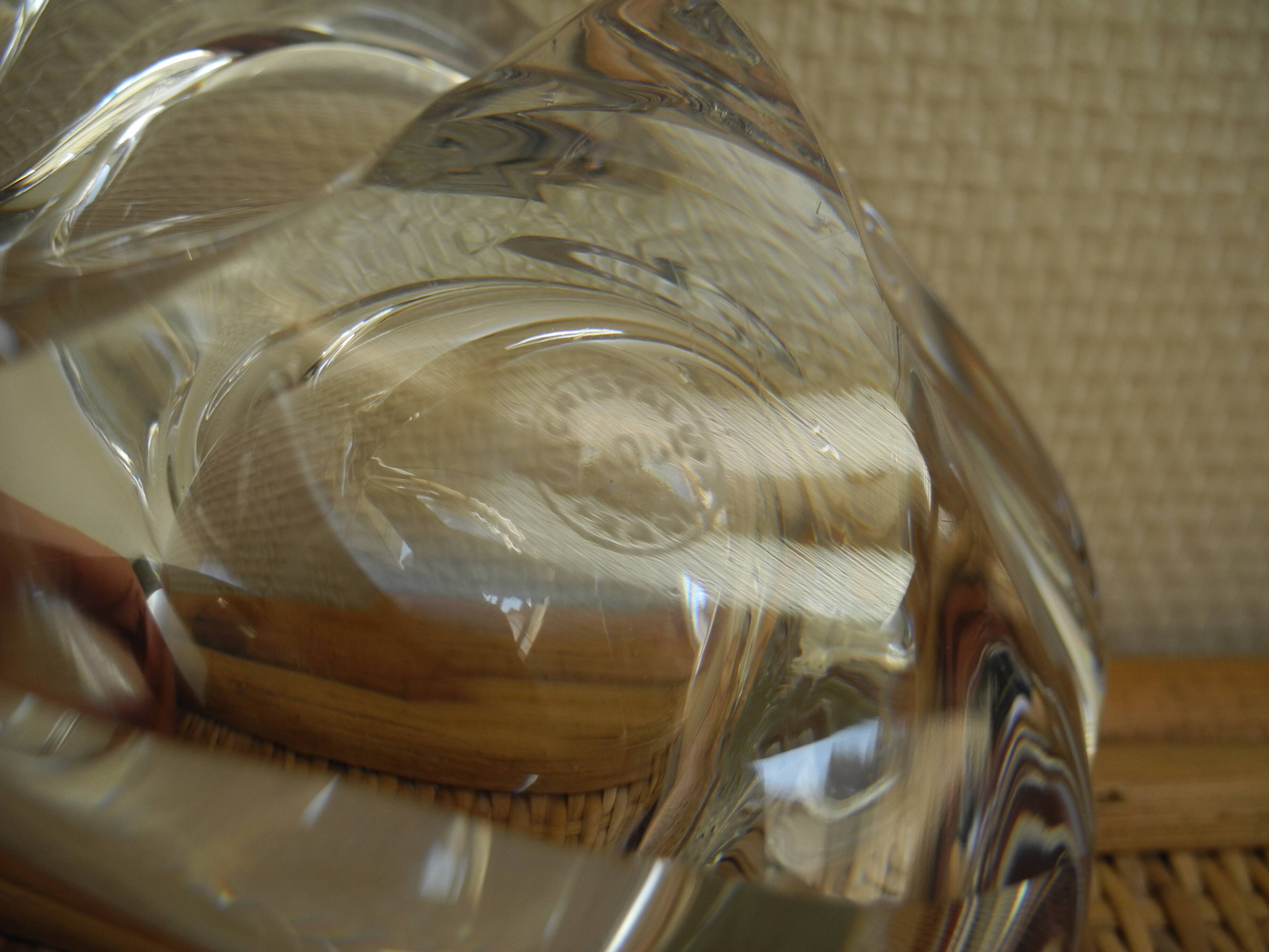 Saint Louis crystal pocket emptier vintage decorative ashtray