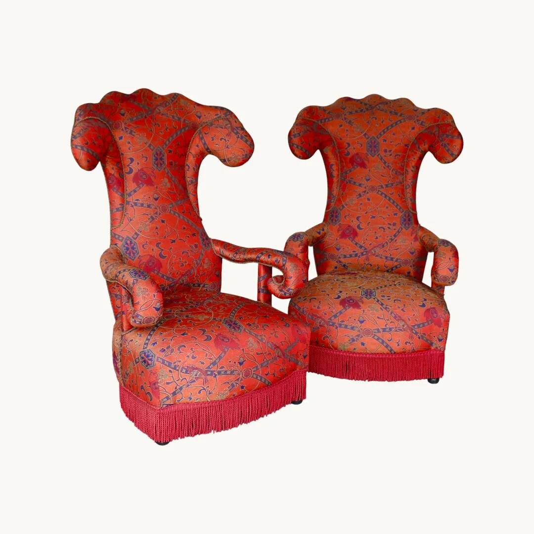 A pair of large armchairs, France early 20th century.