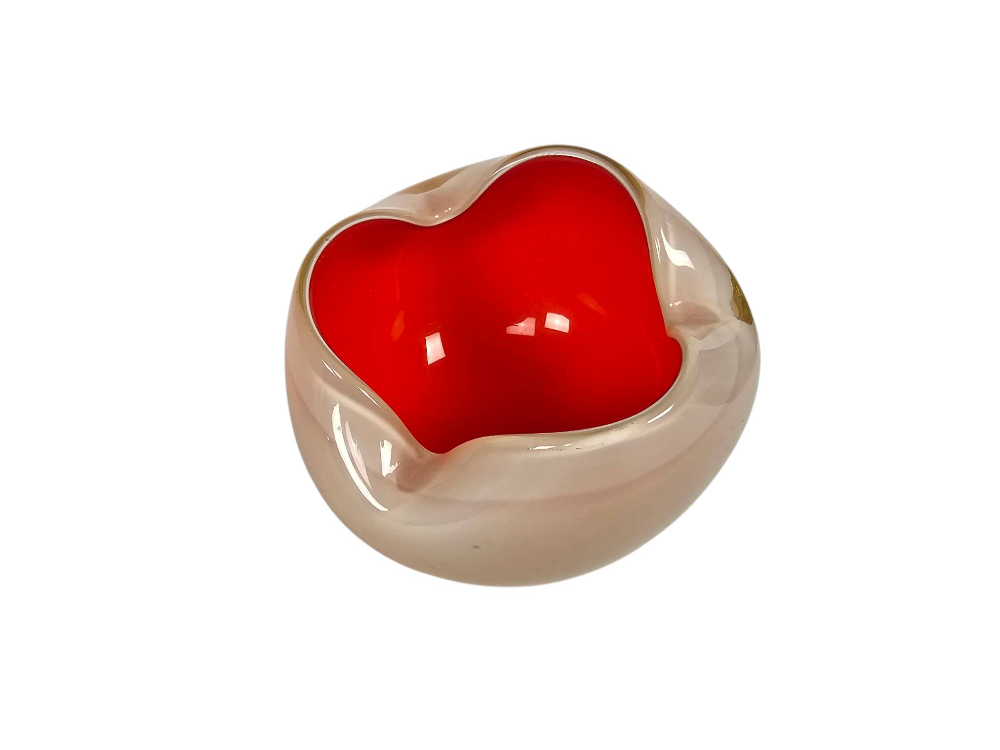 Murano - Alfredo Barbini - opaline glass - orange/white - Italy - 60's