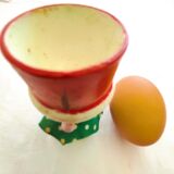 Vintage hand-painted old wooden shell