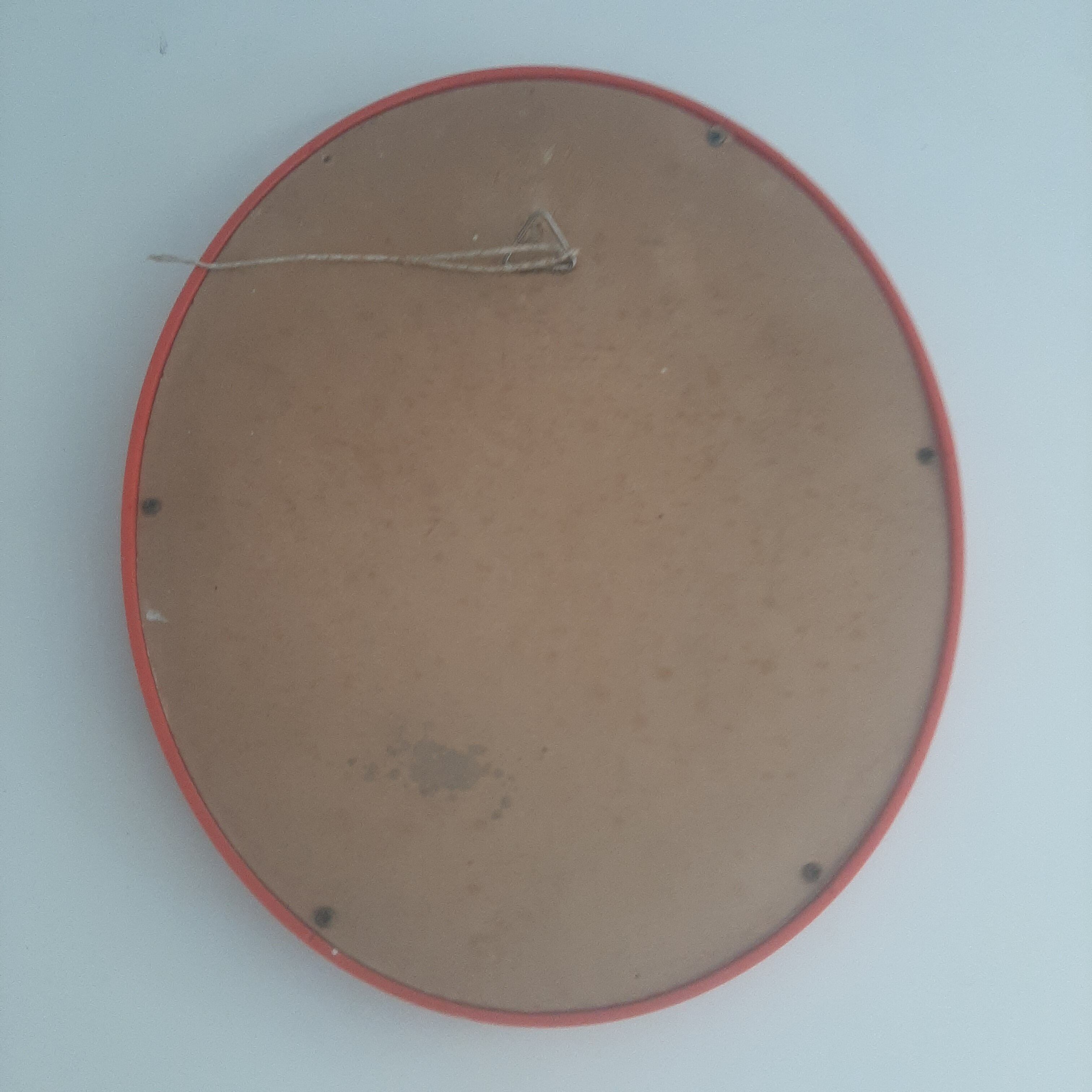 Mirror orange oval vintage 60s 70s