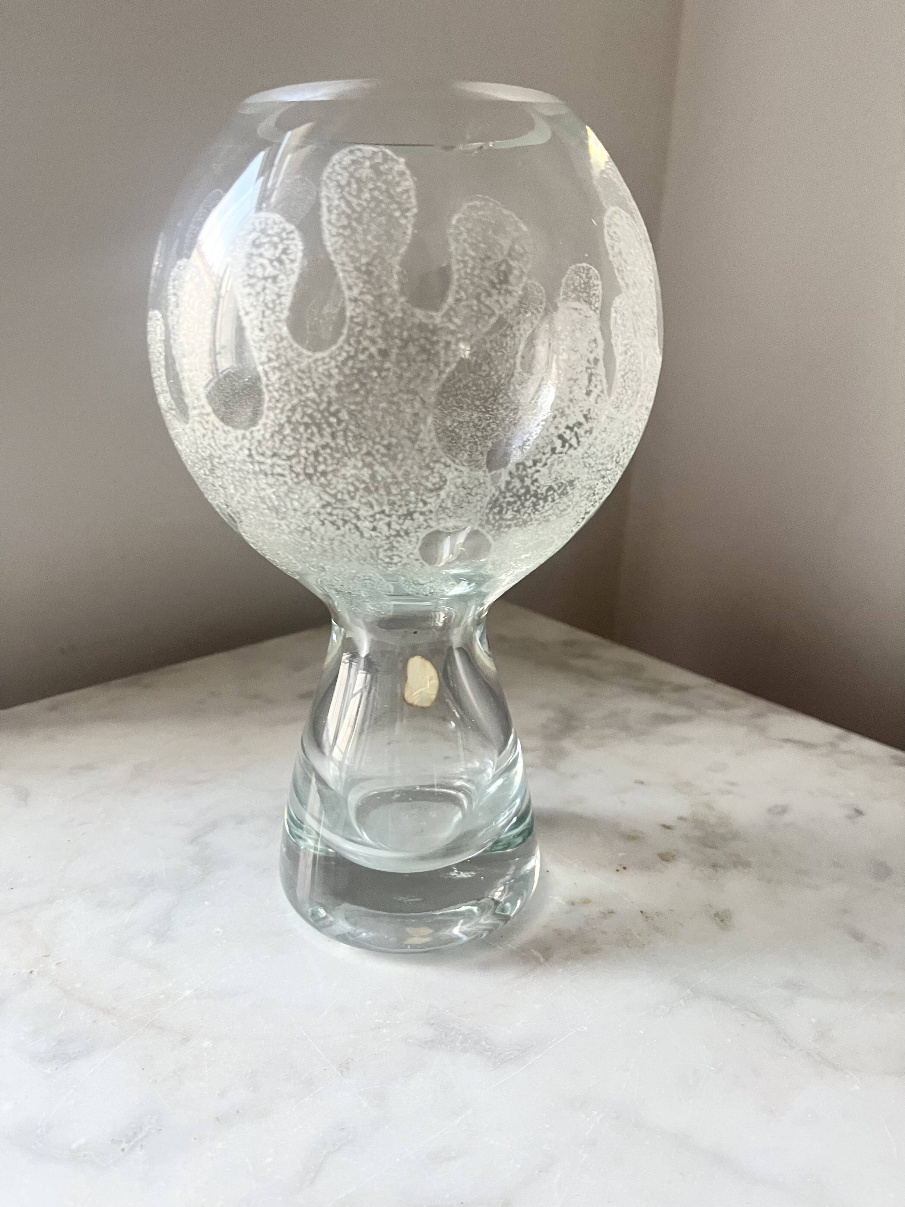 Vintage Art Glass Vase by Marita Voigt for Ilmenau, DDR East Germany