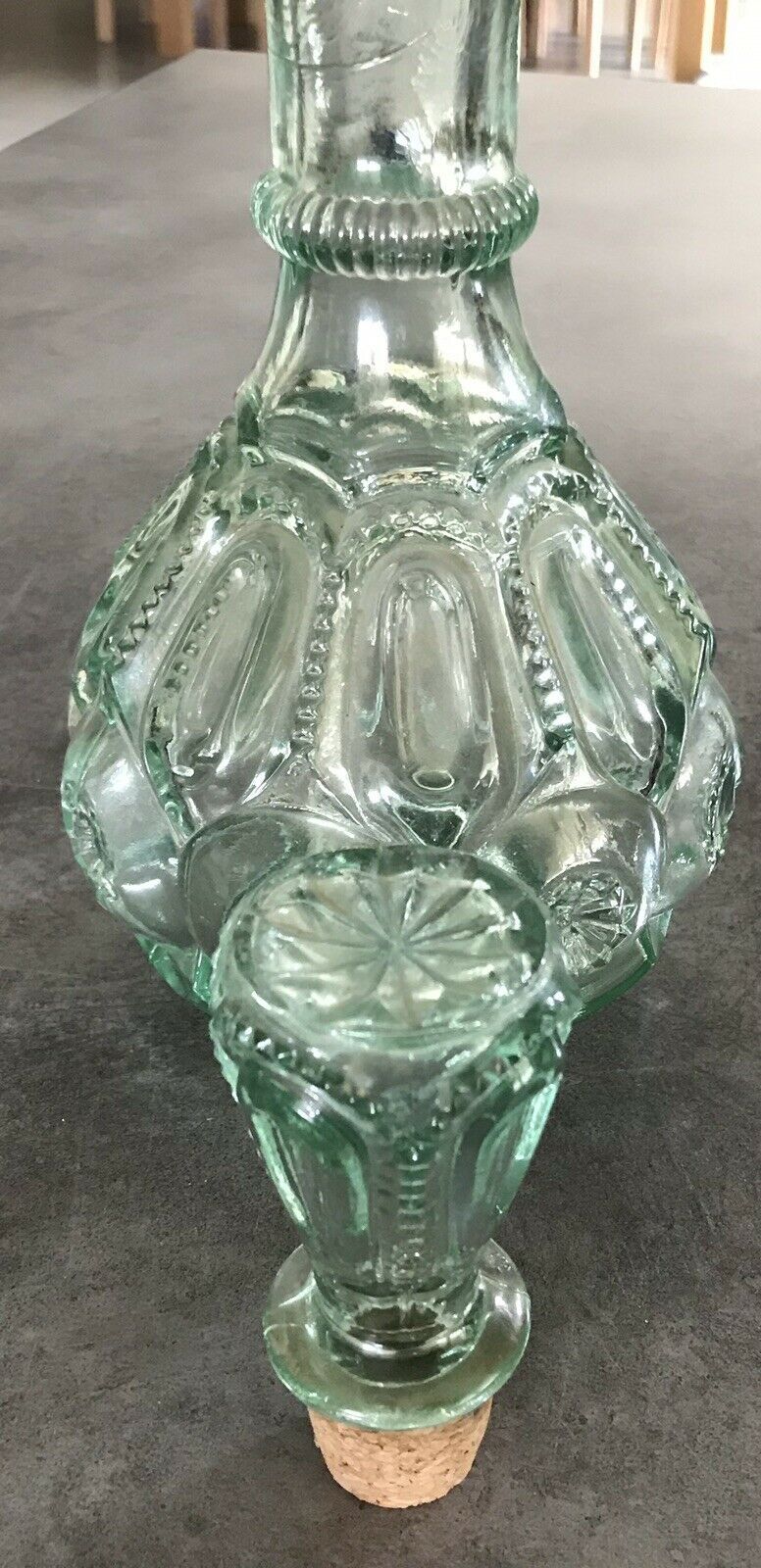 Bottle vial bottle vintage structured green glass molded cork cork