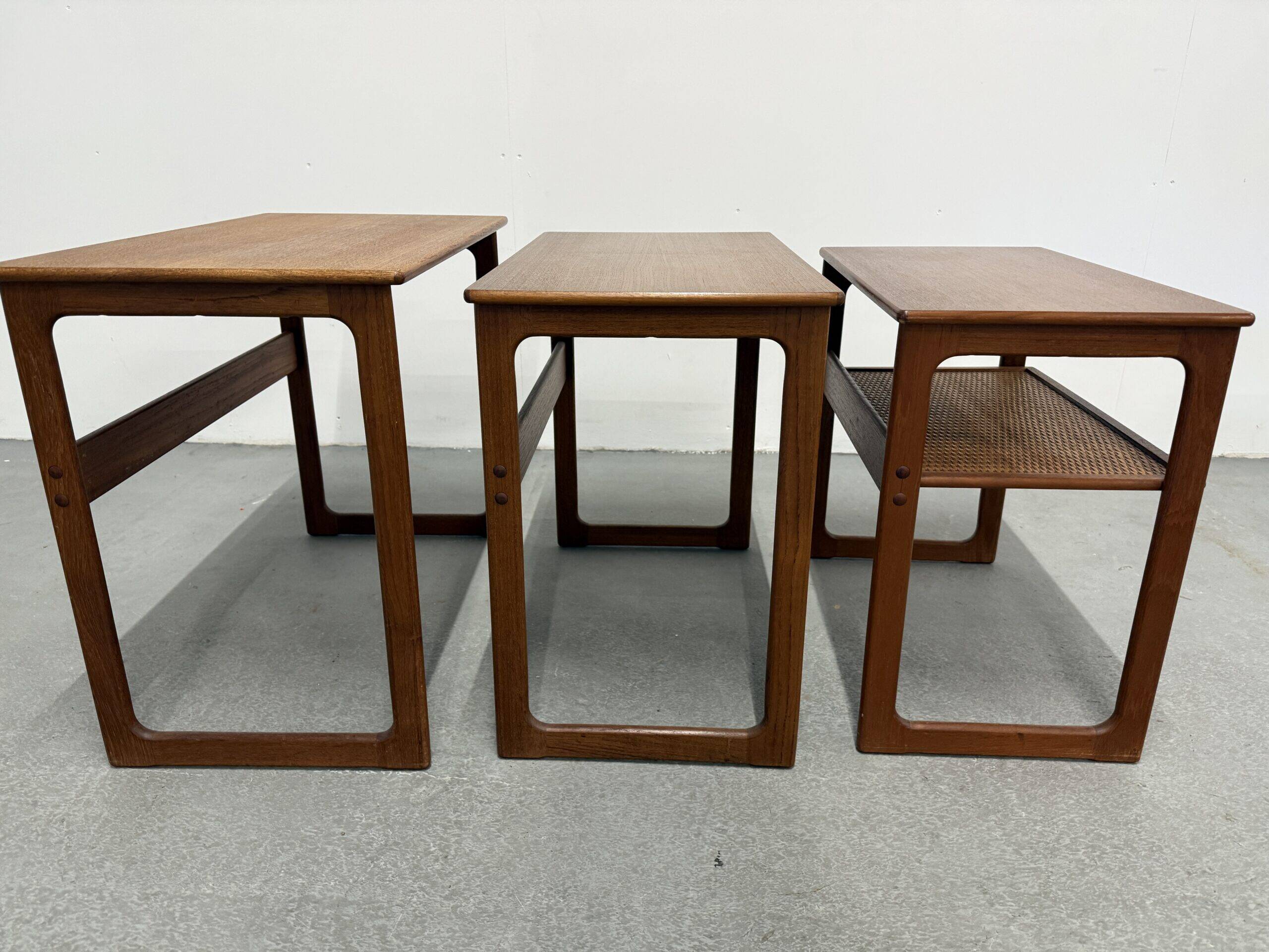 Teak nesting tables by Johannes Andersen