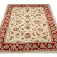 Tapis traditionnel afghan ziegler tapis en laine crème tissée à la main - 165x195cm