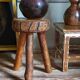 Tripod side stool solid wood Art-popular vintage