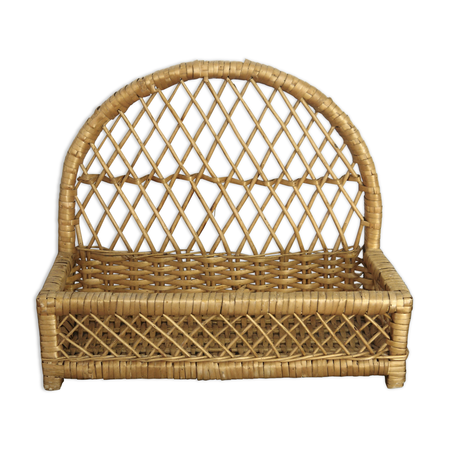 Rattan wall shelf