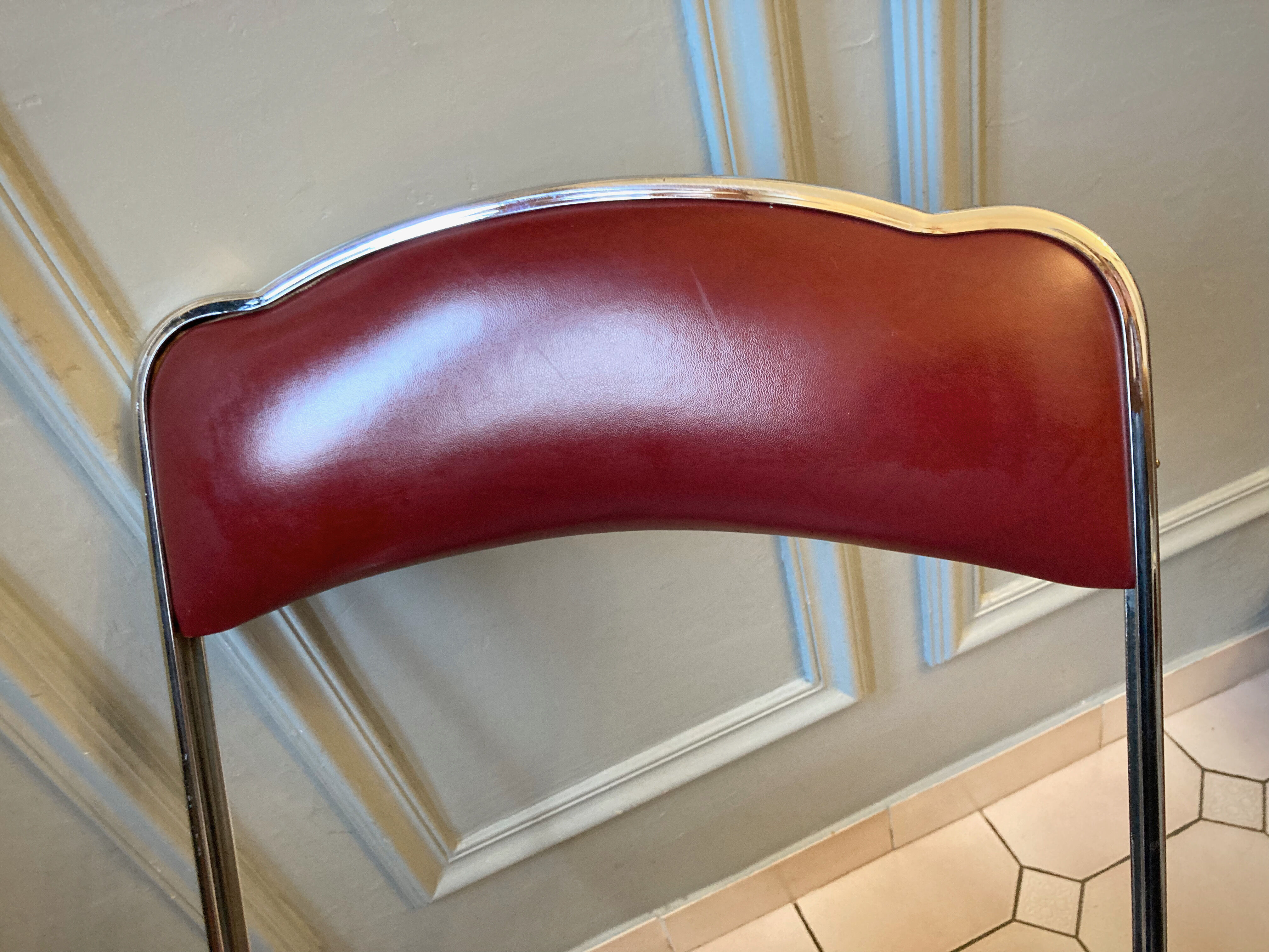 4 vintage folding chairs in chrome