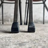 Set of 4 Eromes Marko Holland 1960s Chairs — Dark Wood Veneer Seats, Black Metal Frames