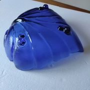 Blue glass fruit bowl